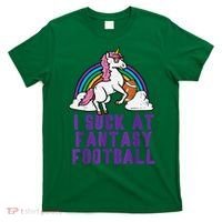 Funny Pink Fantasy Football Loser Unicorn T-Shirt thumb 0