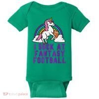 Funny Pink Fantasy Football Loser Unicorn Baby Bodysuit thumb 0