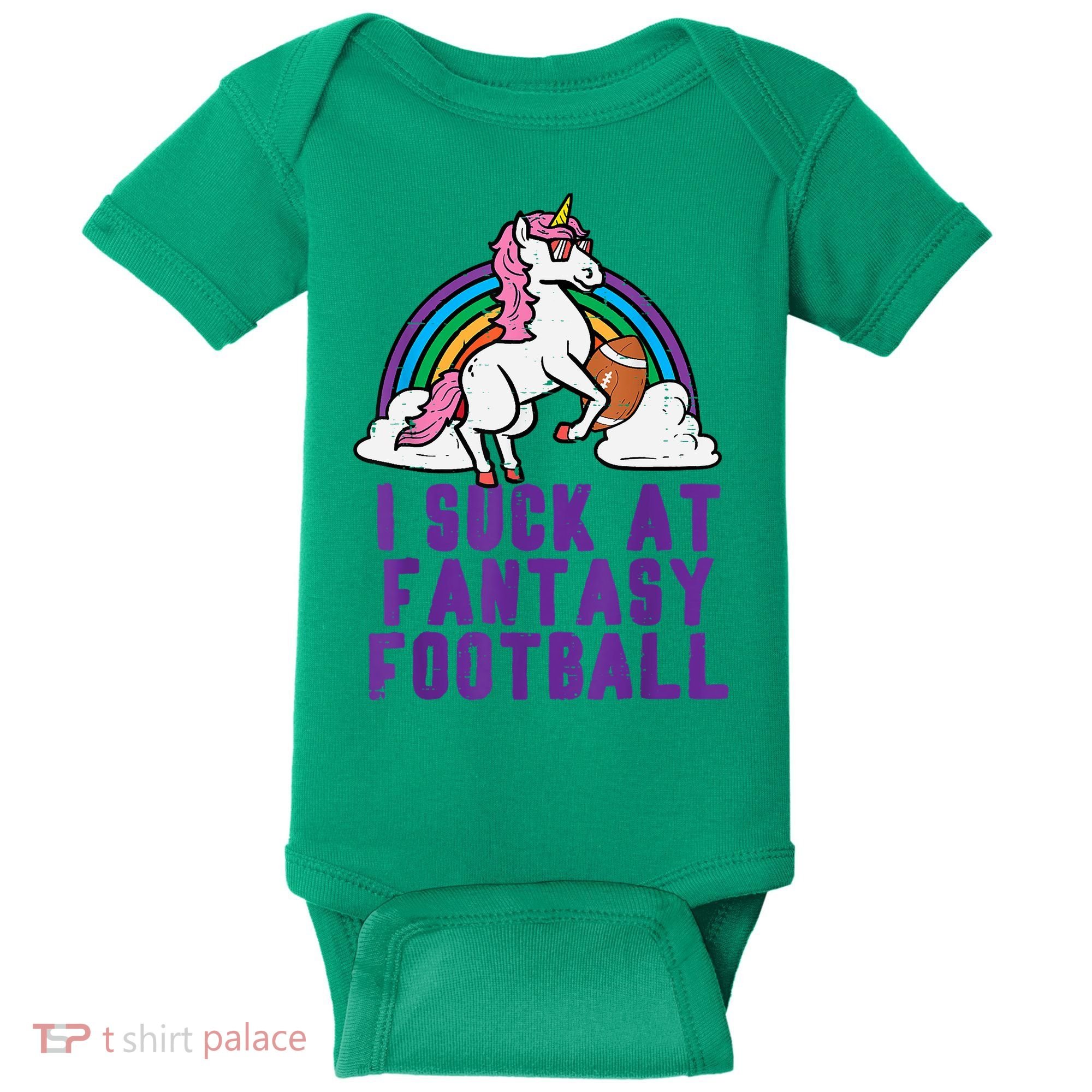 Funny Pink Fantasy Football Loser Unicorn Baby Bodysuit