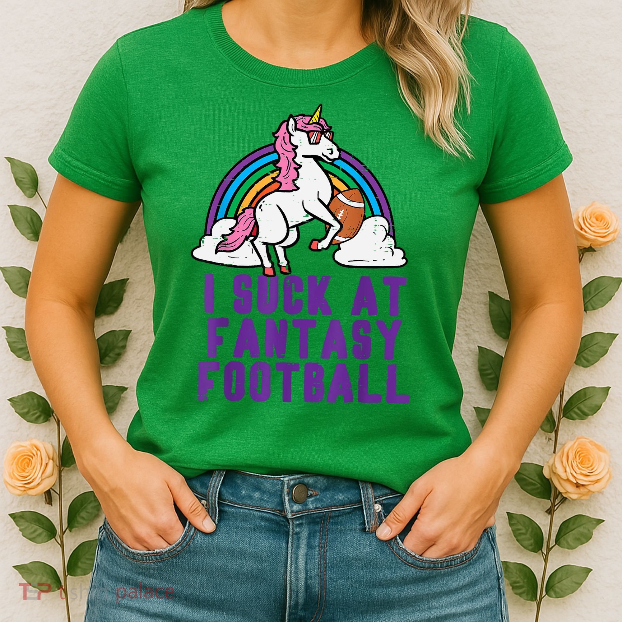 Funny Pink Fantasy Football Loser Unicorn Women's T-Shirt