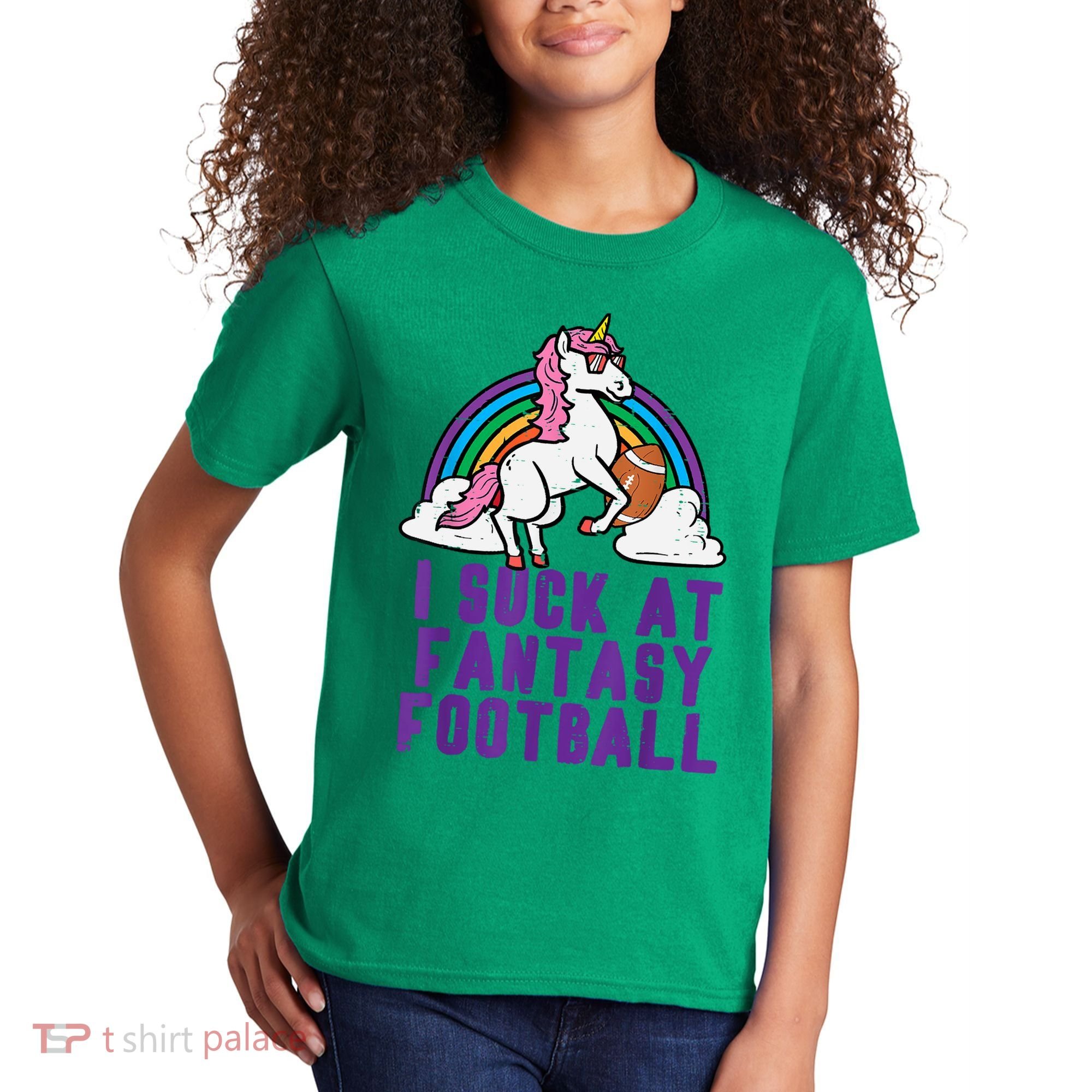 Funny Pink Fantasy Football Loser Unicorn Kids T-Shirt
