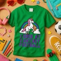 Funny Pink Fantasy Football Loser Unicorn Kids T-Shirt thumb 3