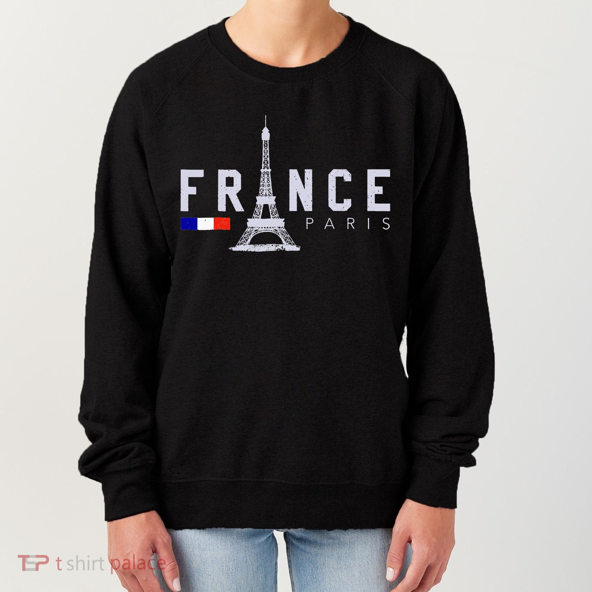 France Paris French Flag Eiffel Tower Souvenir Gift Women's Sweatshirt