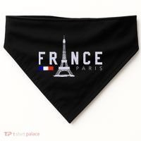France Paris French Flag Eiffel Tower Souvenir Gift USA-Made Doggie Bandana thumb 0