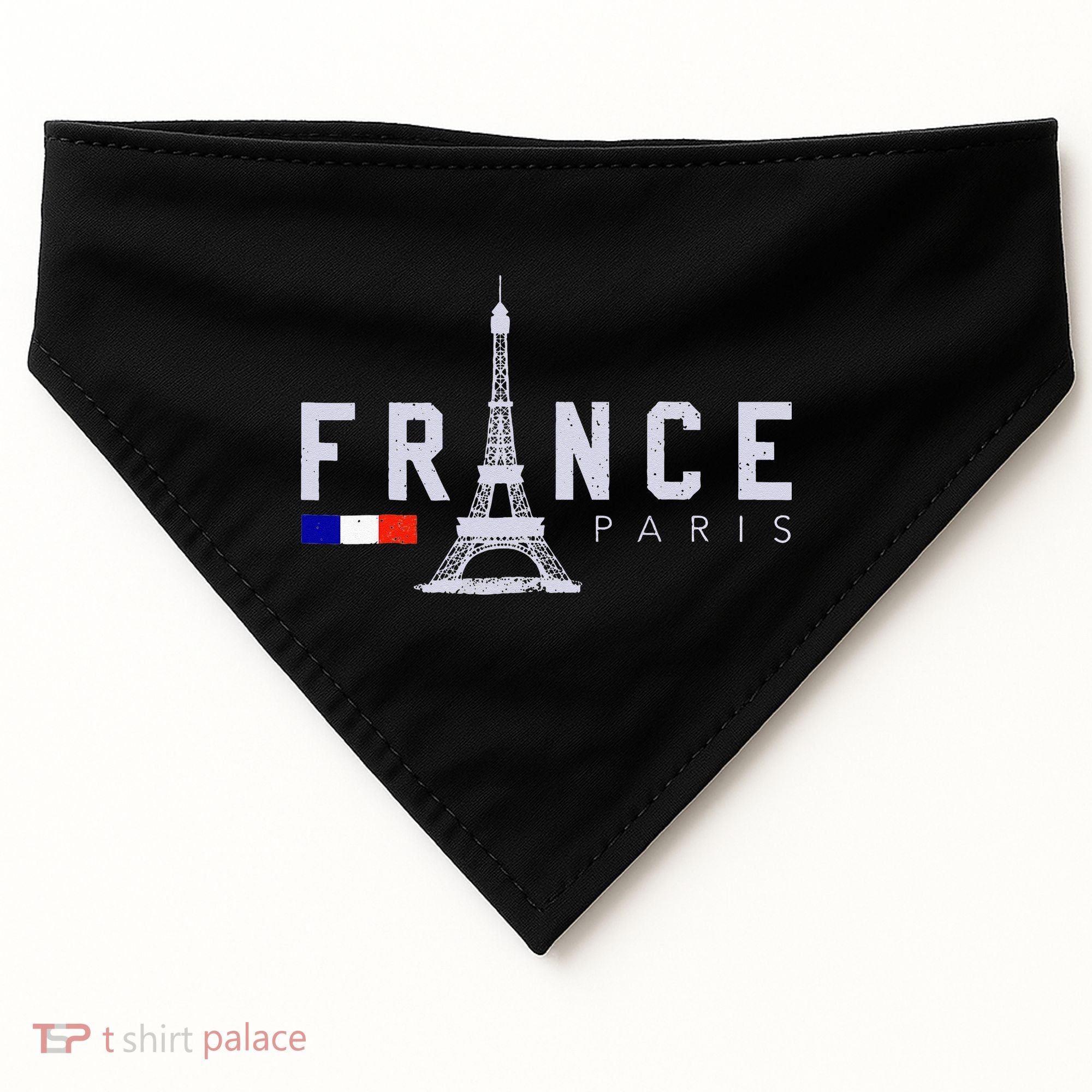 France Paris French Flag Eiffel Tower Souvenir Gift USA-Made Doggie Bandana