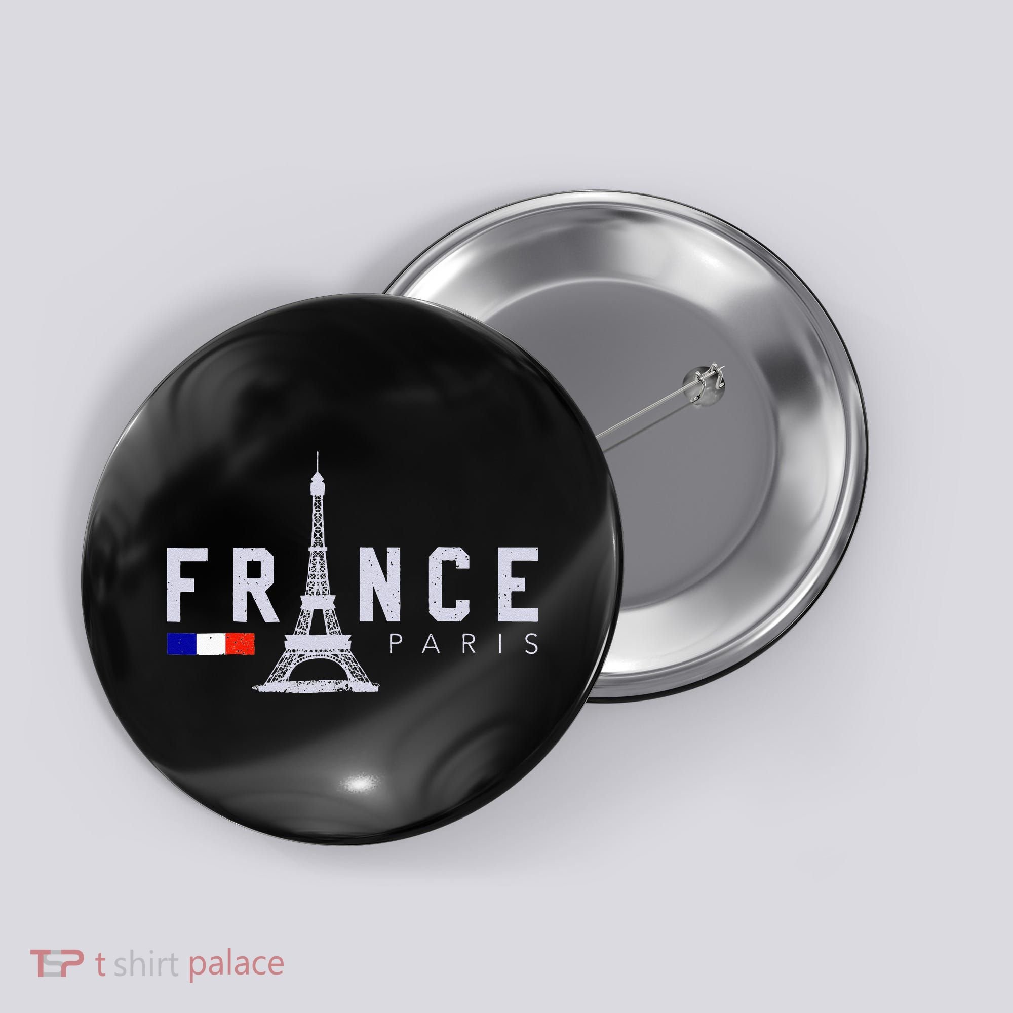 France Paris French Flag Eiffel Tower Souvenir Gift Button