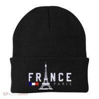 France Paris French Flag Eiffel Tower Souvenir Gift Beanie thumb 0
