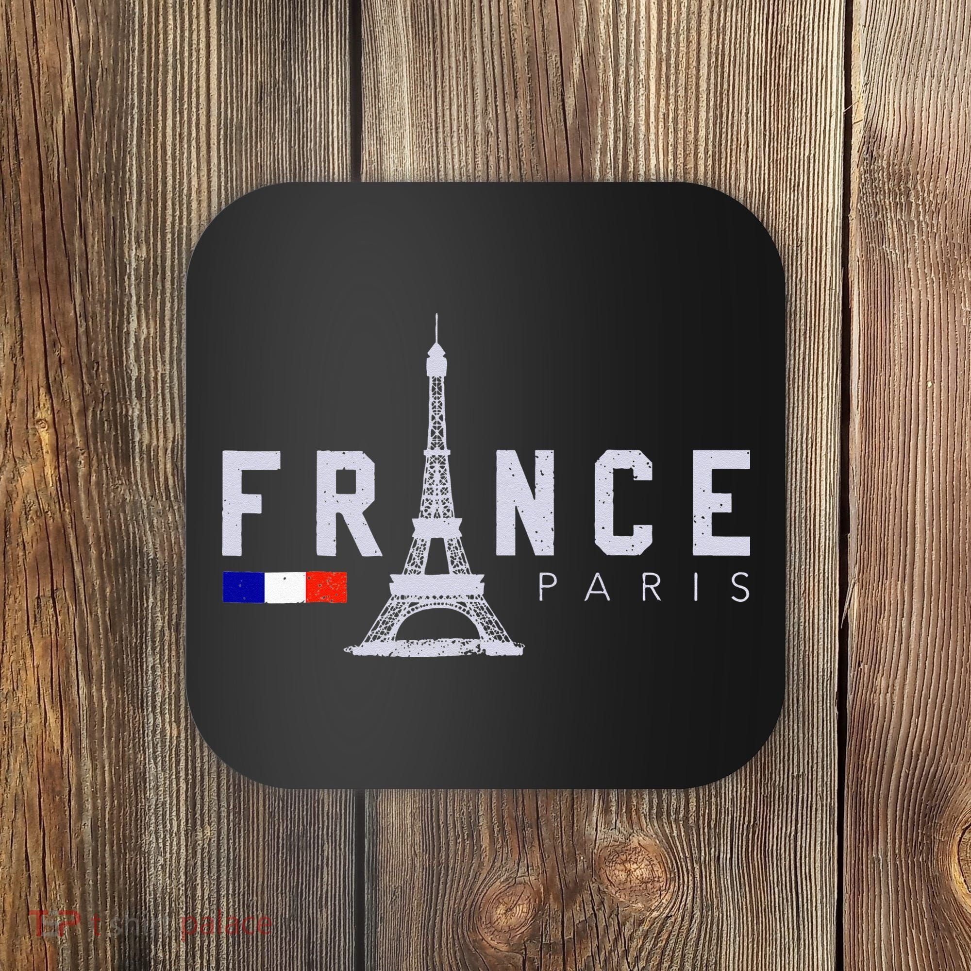 France Paris French Flag Eiffel Tower Souvenir Gift Coaster