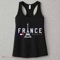 France Paris French Flag Eiffel Tower Souvenir Gift Women's Tank Top thumb 3