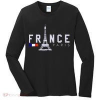 France Paris French Flag Eiffel Tower Souvenir Gift Women's Long Sleeve Shirt thumb 0