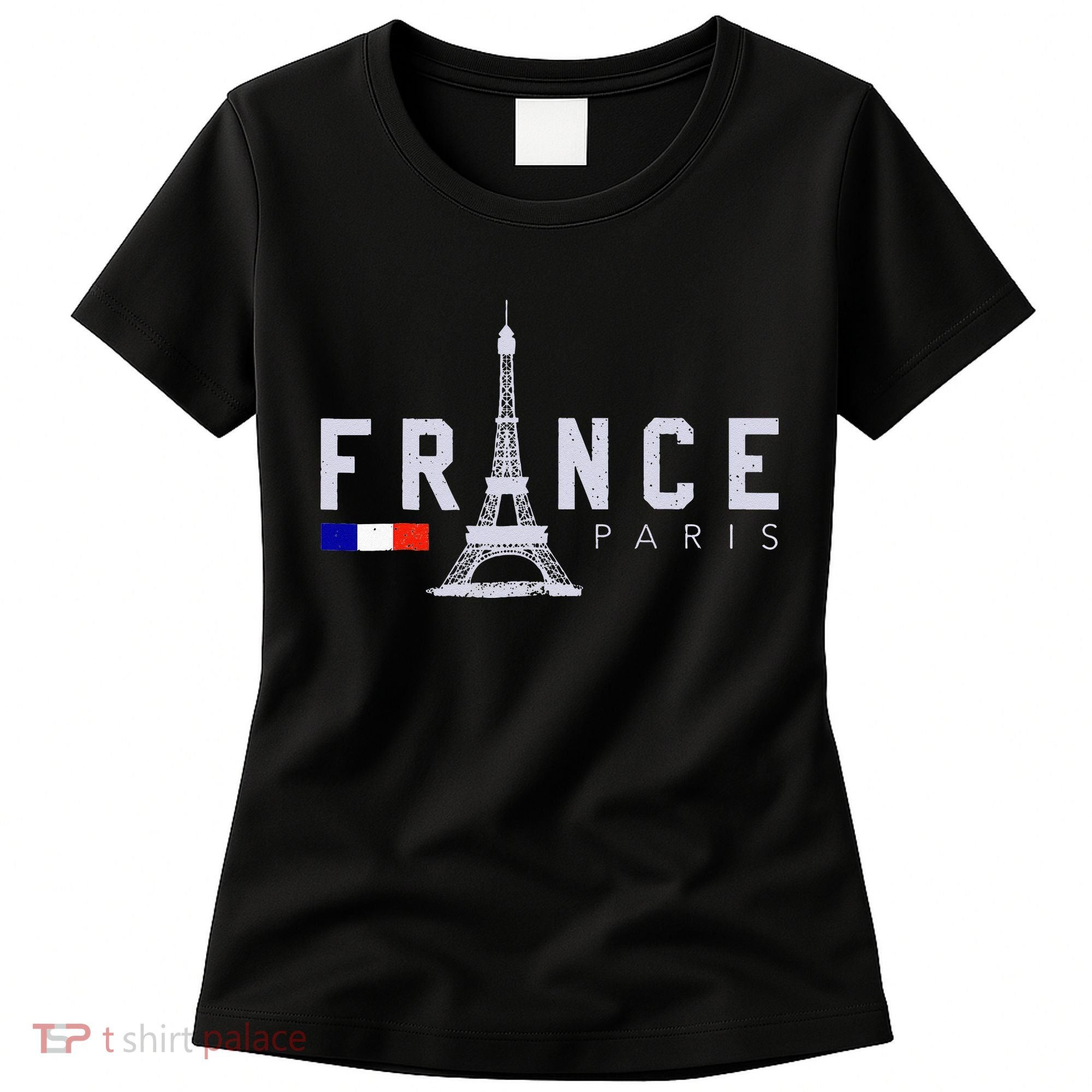 France Paris French Flag Eiffel Tower Souvenir Gift Women's T-Shirt