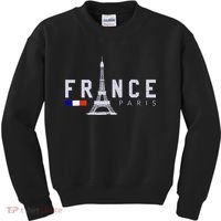 France Paris French Flag Eiffel Tower Souvenir Gift Kids Sweatshirt thumb 0