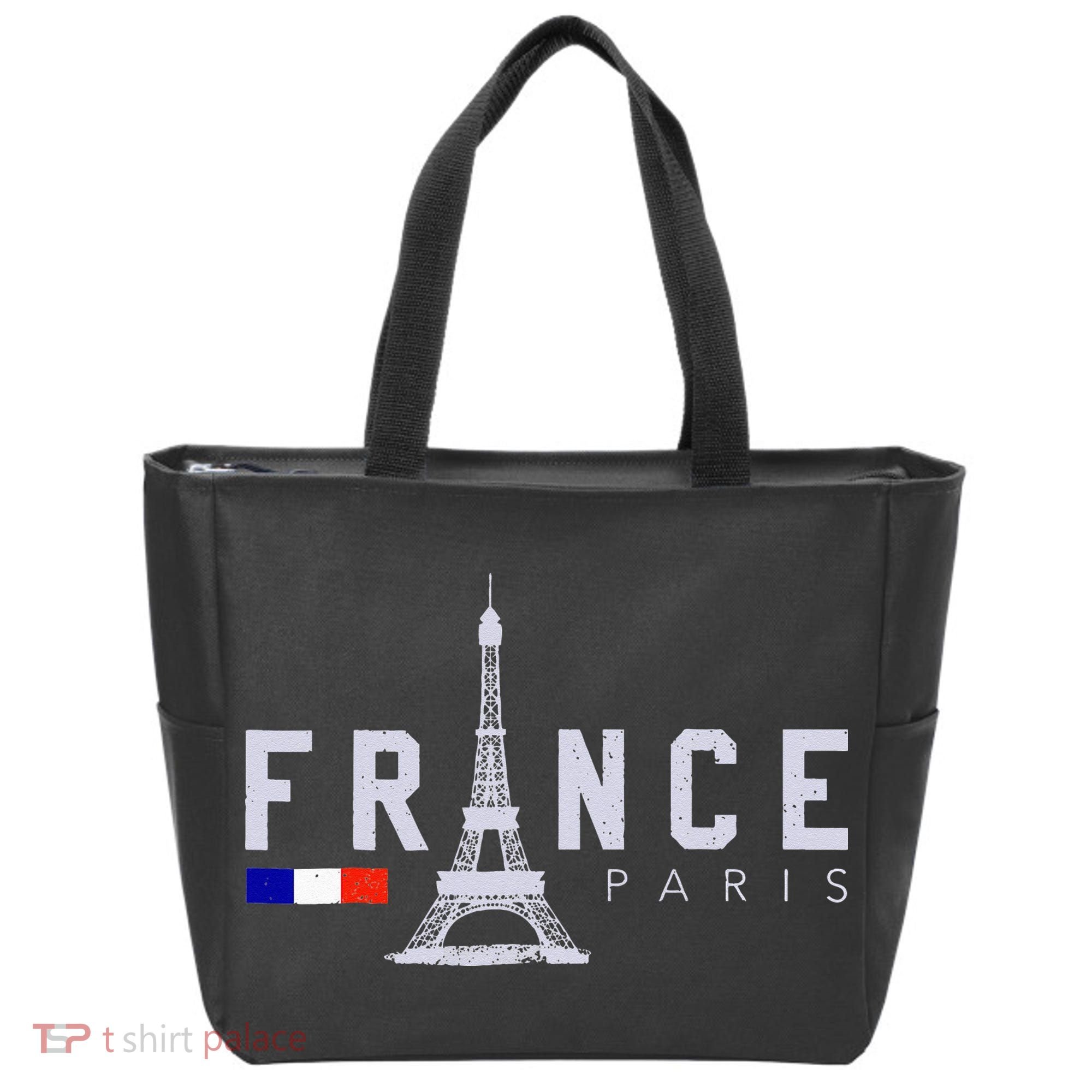 France Paris French Flag Eiffel Tower Souvenir Gift Tote Bag