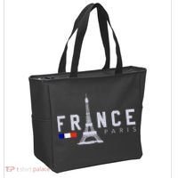 France Paris French Flag Eiffel Tower Souvenir Gift Tote Bag thumb 2