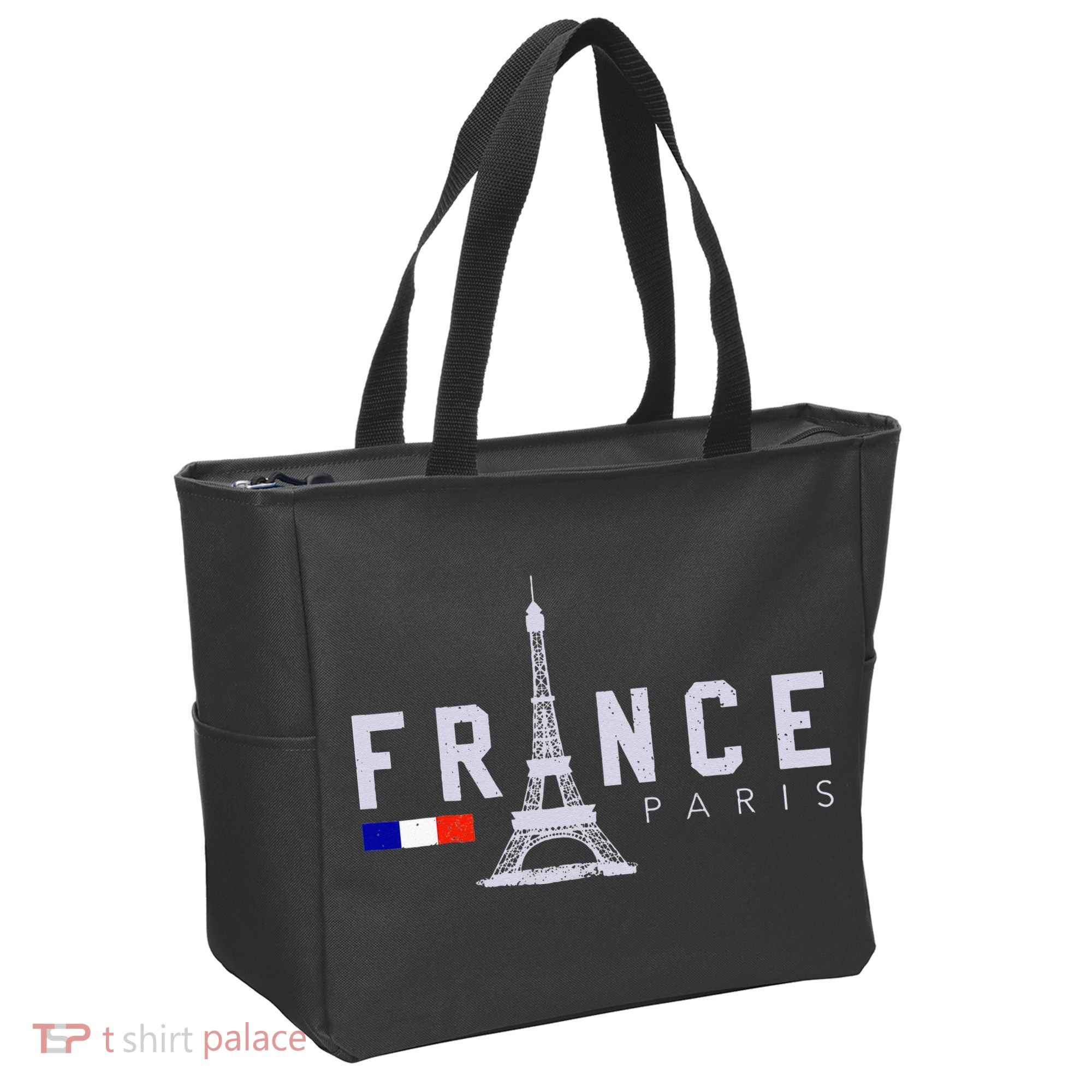 France Paris French Flag Eiffel Tower Souvenir Gift Tote Bag