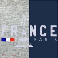 France Paris French Flag Eiffel Tower Souvenir Gift Kids Colorblock Raglan Jersey thumb 2