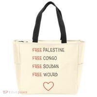 Free Palestine Free Congo Free Soudan Free World Tote Bag thumb 0
