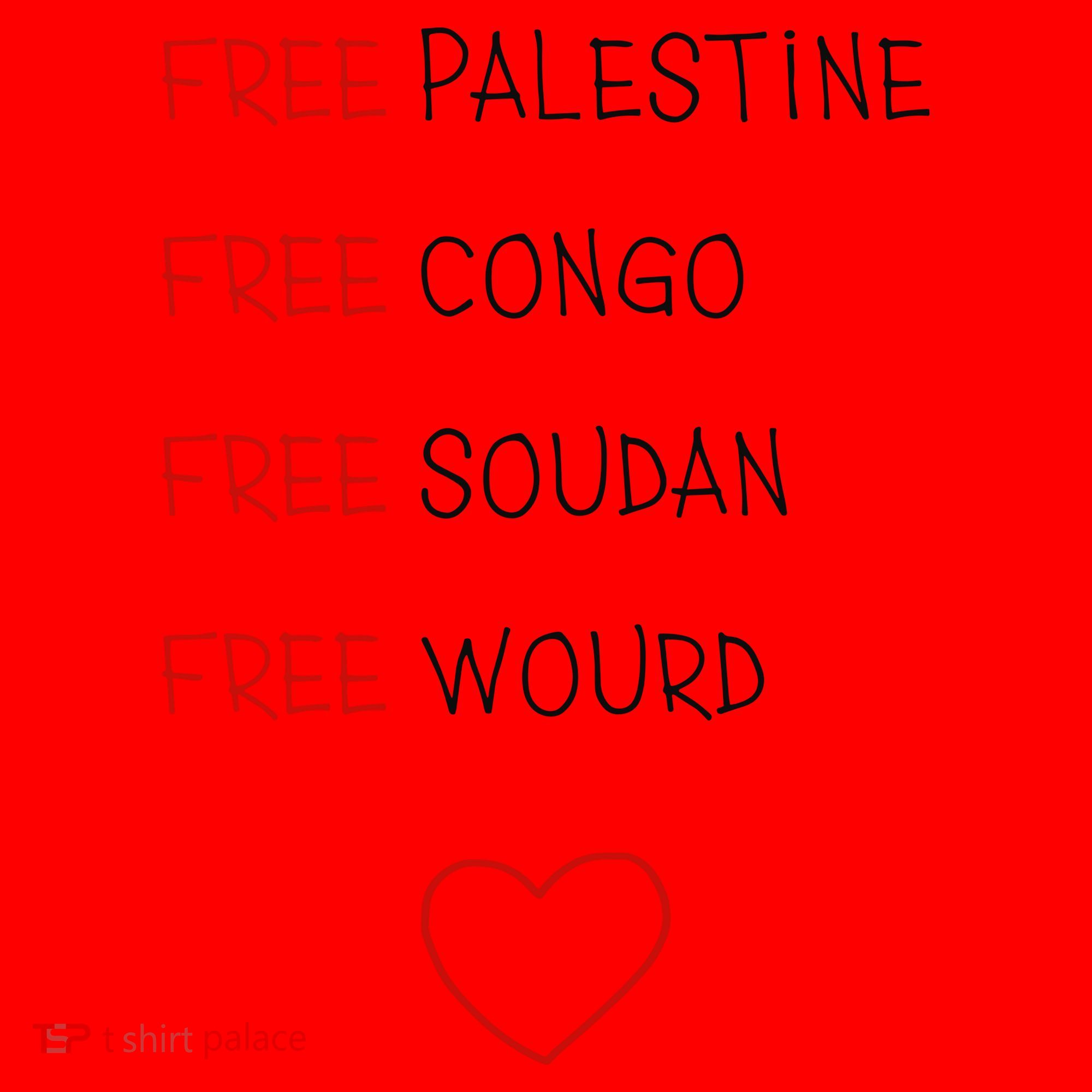 Free Palestine Free Congo Free Soudan Free World Santa Hat