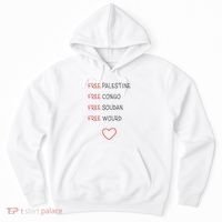 Free Palestine Free Congo Free Soudan Free World Hoodie thumb 0