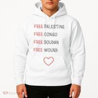 Free Palestine Free Congo Free Soudan Free World Hoodie thumb 2