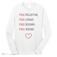 Free Palestine Free Congo Free Soudan Free World Long Sleeve Shirt thumb 0