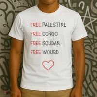 Free Palestine Free Congo Free Soudan Free World T-Shirt thumb 3
