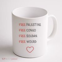 Free Palestine Free Congo Free Soudan Free World Coffee Mug thumb 1