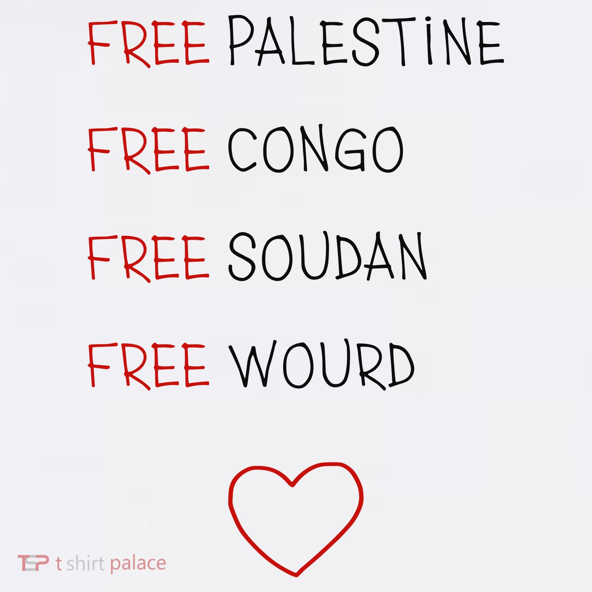 Free Palestine Free Congo Free Soudan Free World Women's Hoodie