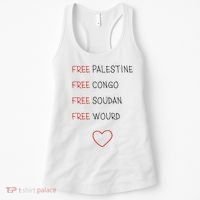 Free Palestine Free Congo Free Soudan Free World Women's Tank Top thumb 0