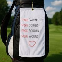 Free Palestine Free Congo Free Soudan Free World Golf Towel thumb 2