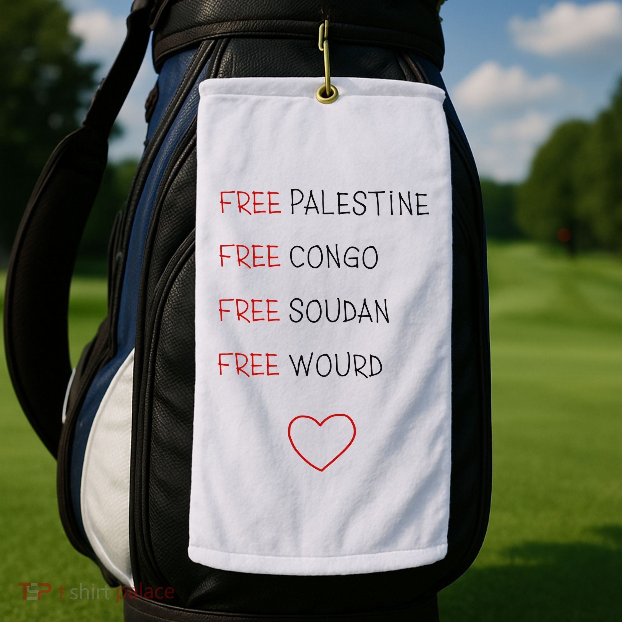 Free Palestine Free Congo Free Soudan Free World Golf Towel