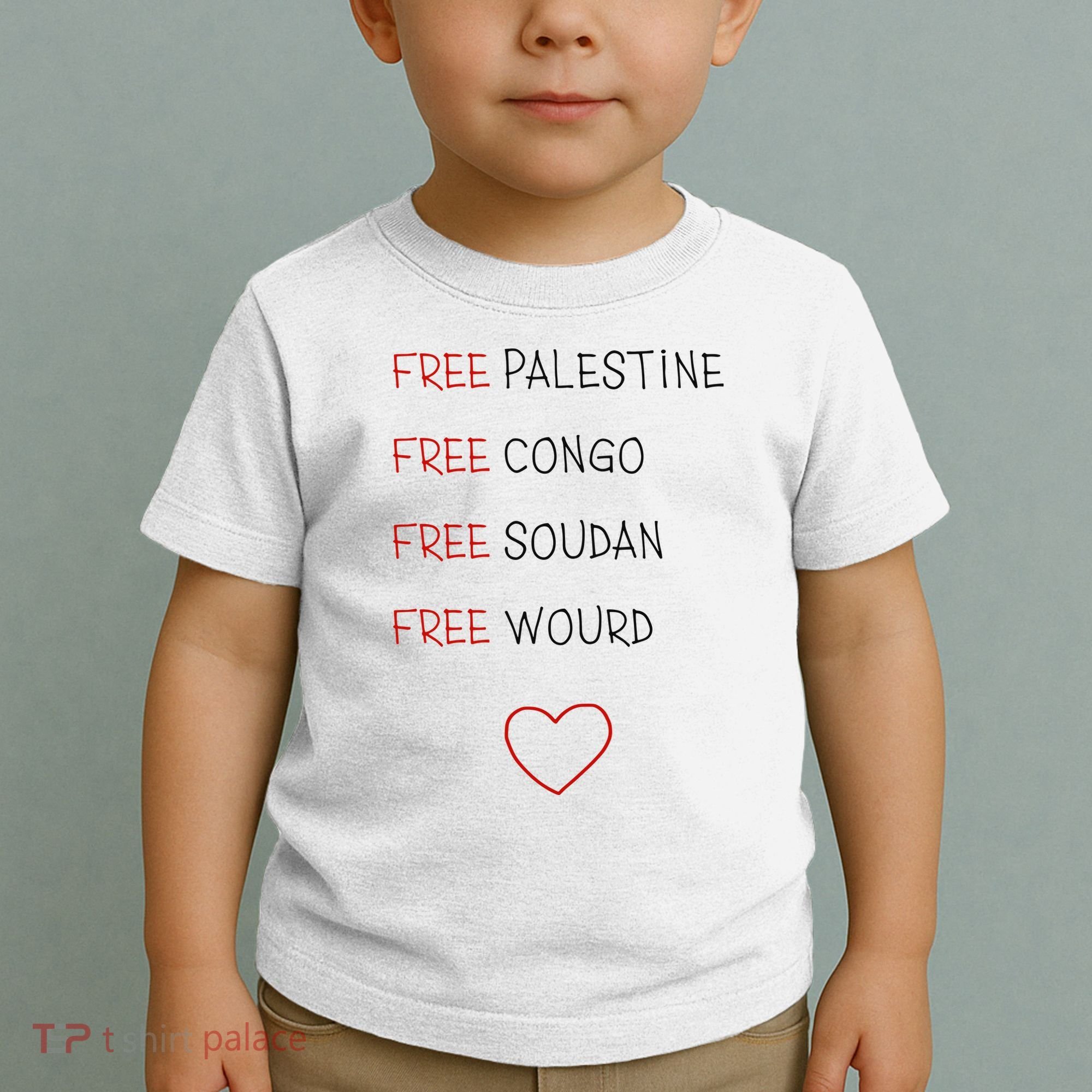 Free Palestine Free Congo Free Soudan Free World Toddler T-Shirt