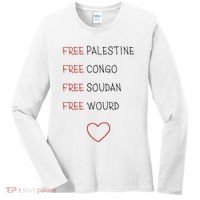 Free Palestine Free Congo Free Soudan Free World Women's Long Sleeve Shirt thumb 0