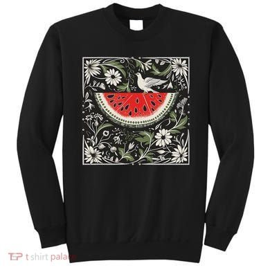 Free Palestine Fruits Watermelon Map Sweatshirt