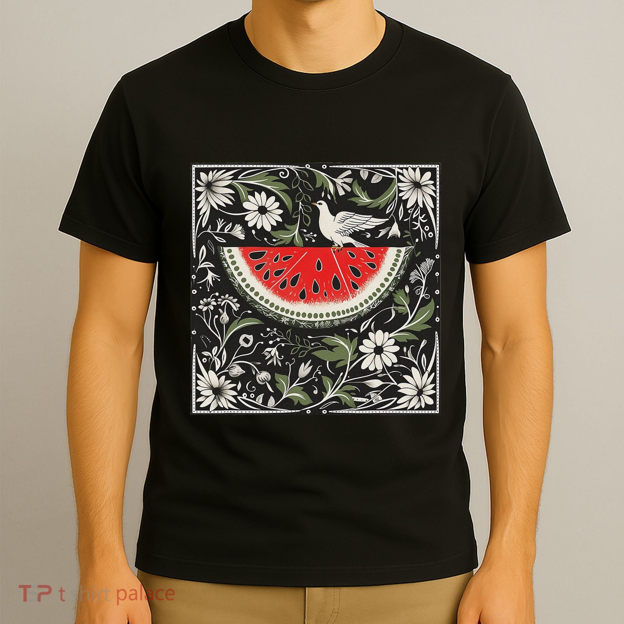 Free Palestine Fruits Watermelon Map T-Shirt