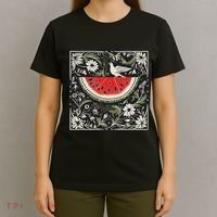 Free Palestine Fruits Watermelon Map T-Shirt thumb 4
