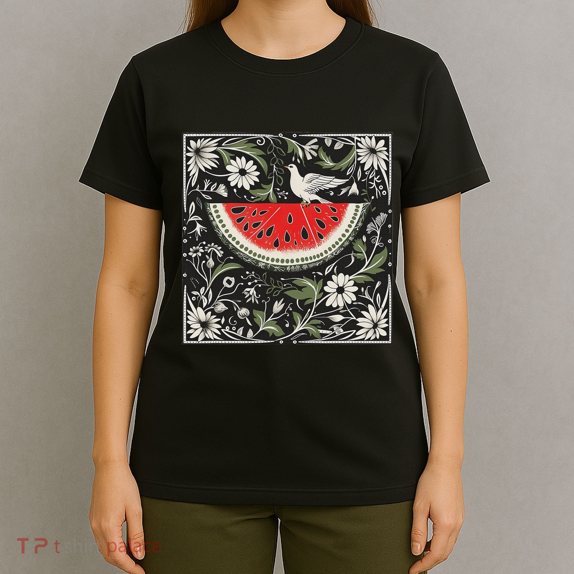 Free Palestine Fruits Watermelon Map T-Shirt