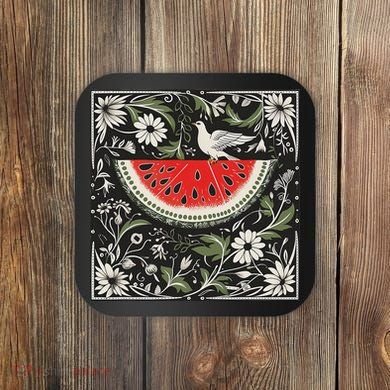 Free Palestine Fruits Watermelon Map Coaster