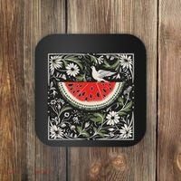 Free Palestine Fruits Watermelon Map Coaster thumb 0