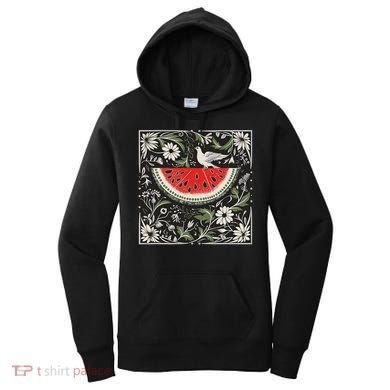 Free Palestine Fruits Watermelon Map Women's Hoodie