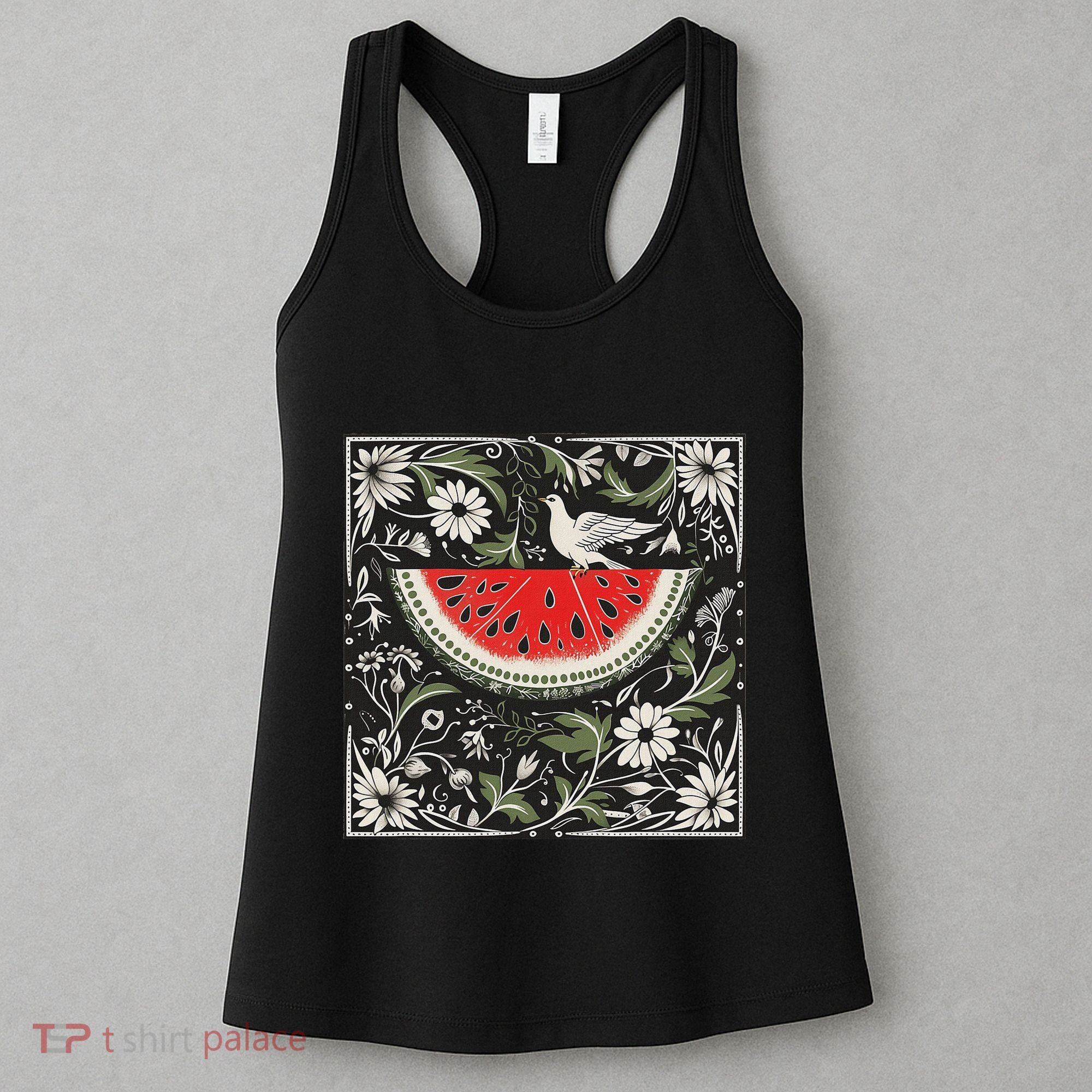 Free Palestine Fruits Watermelon Map Women's Tank Top