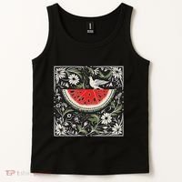 Free Palestine Fruits Watermelon Map Tank Top thumb 2