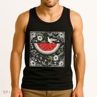 Free Palestine Fruits Watermelon Map Tank Top thumb 3