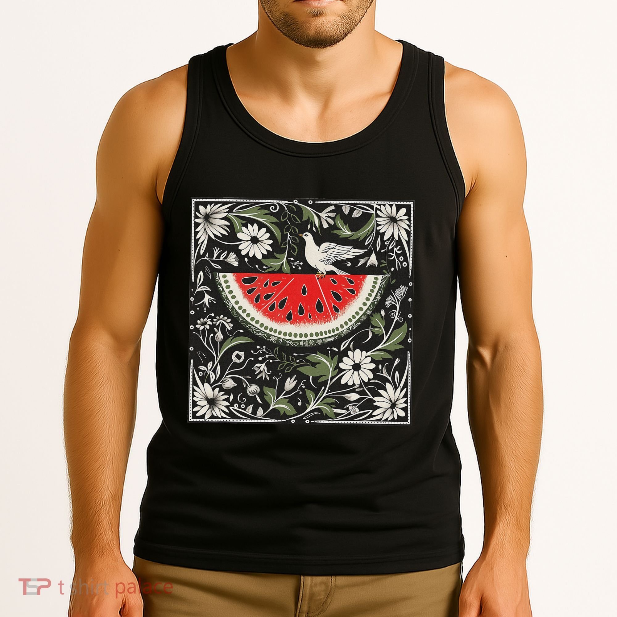 Free Palestine Fruits Watermelon Map Tank Top