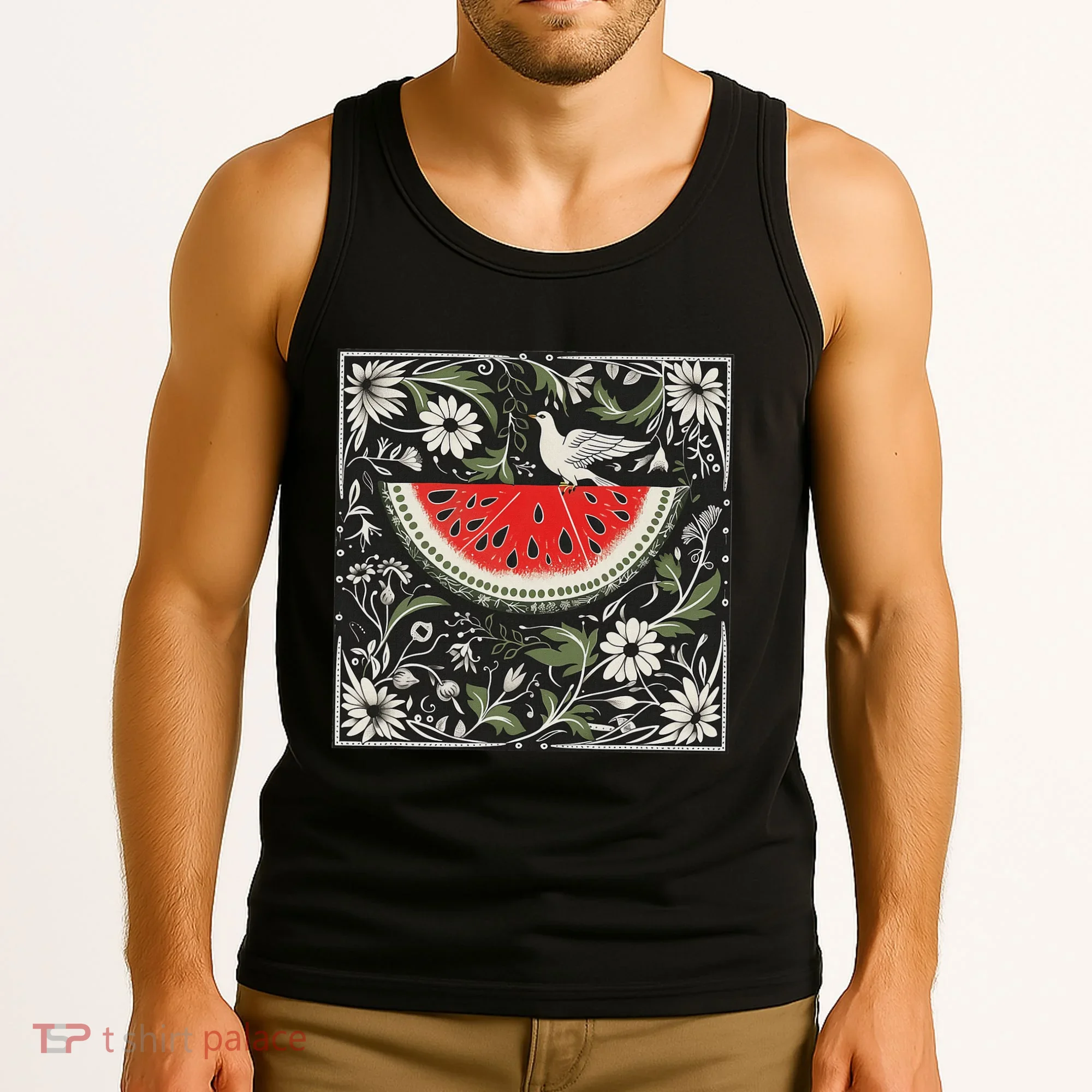 Free Palestine Fruits Watermelon Map Tank Top