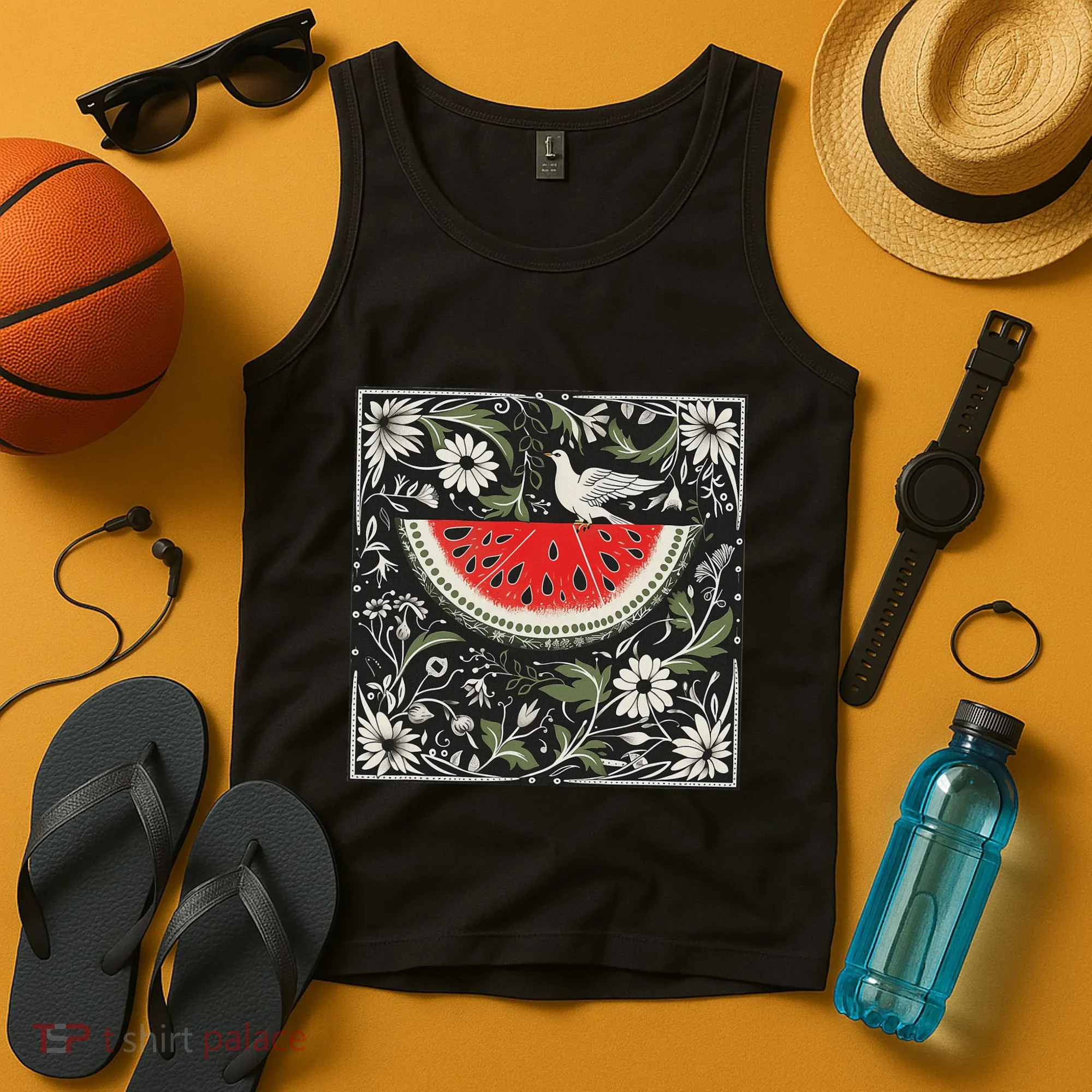 Free Palestine Fruits Watermelon Map Tank Top