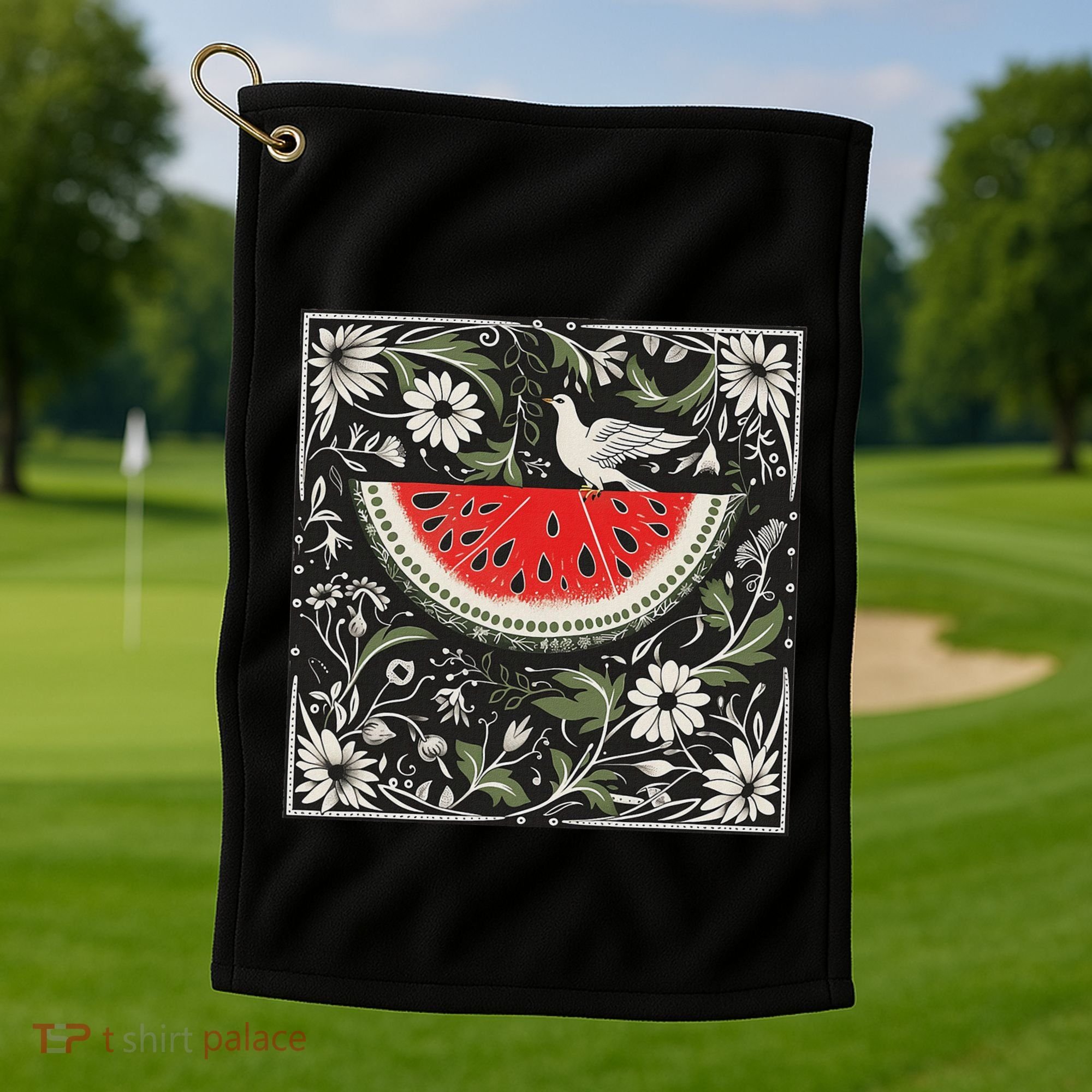 Free Palestine Fruits Watermelon Map Golf Towel
