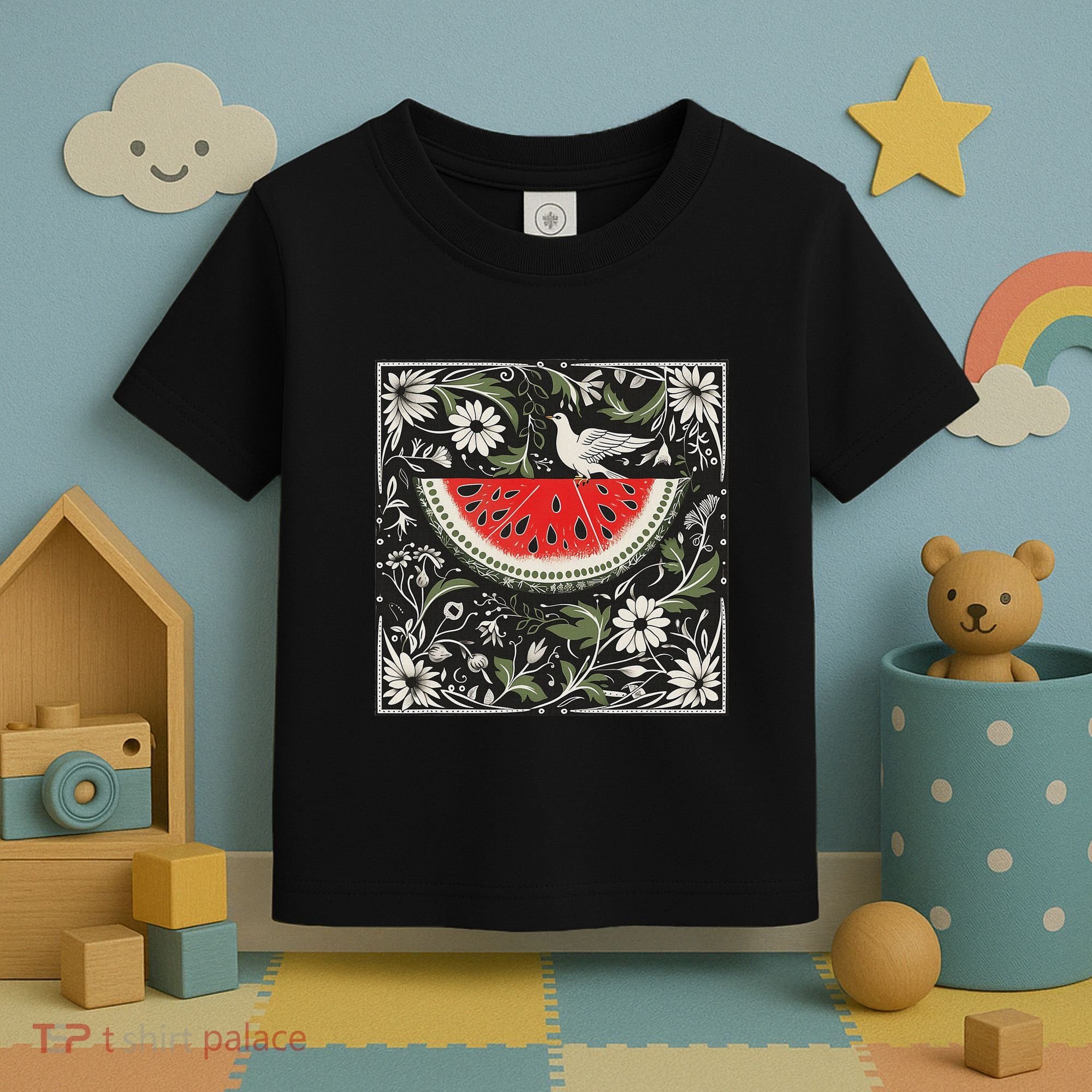 Free Palestine Fruits Watermelon Map Toddler T-Shirt