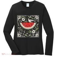 Free Palestine Fruits Watermelon Map Women's Long Sleeve Shirt thumb 0