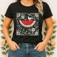 Free Palestine Fruits Watermelon Map Women's T-Shirt thumb 2